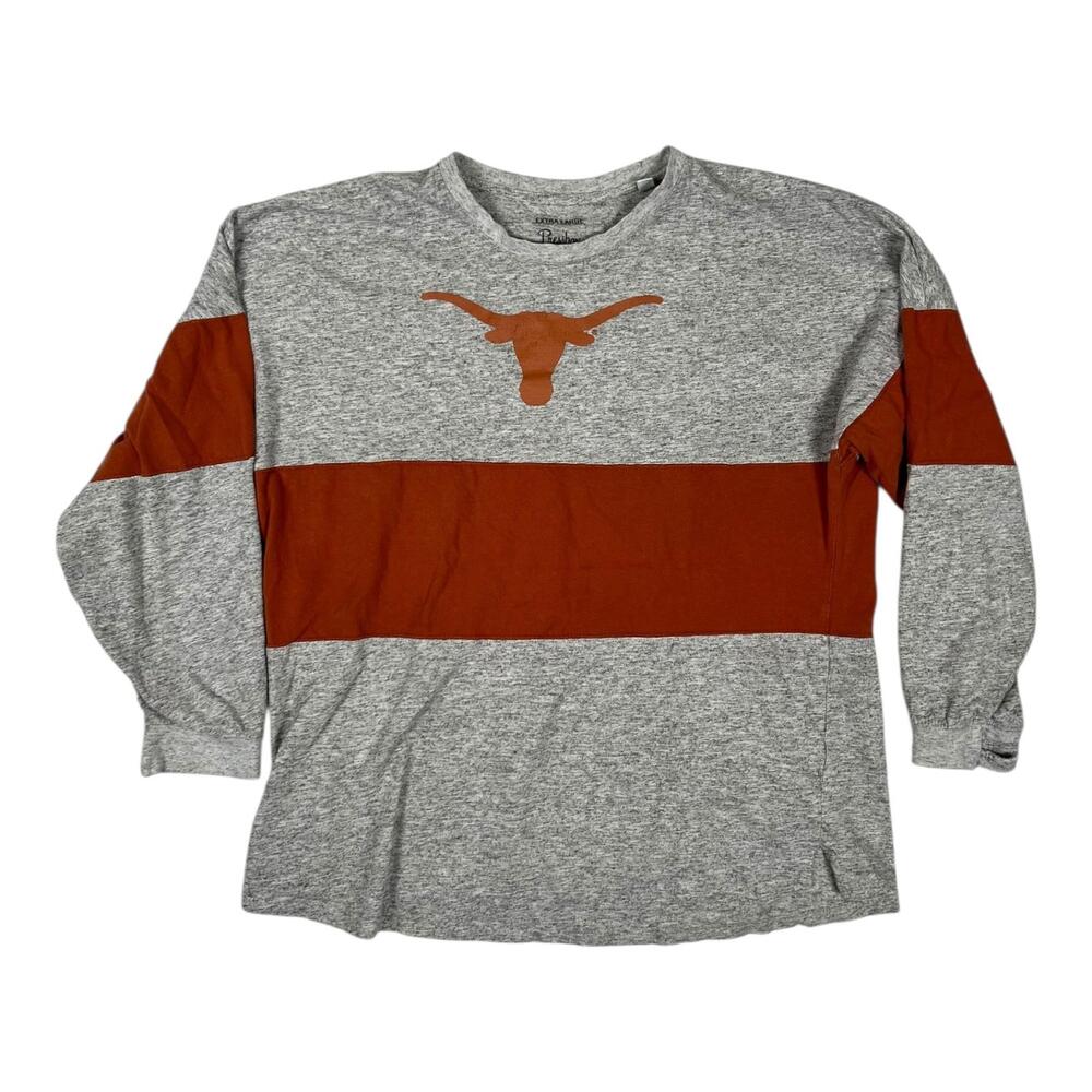 Texas Longhorns Sweatshirt Womens XL Gray Orange NCAA Football Pressbox